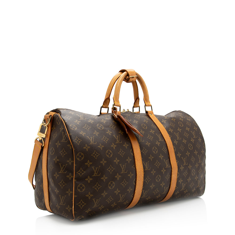 Louis Vuitton Vintage Monogram Canvas Keepall Bandouliere 50 Duffle Bag (SHF-20813)