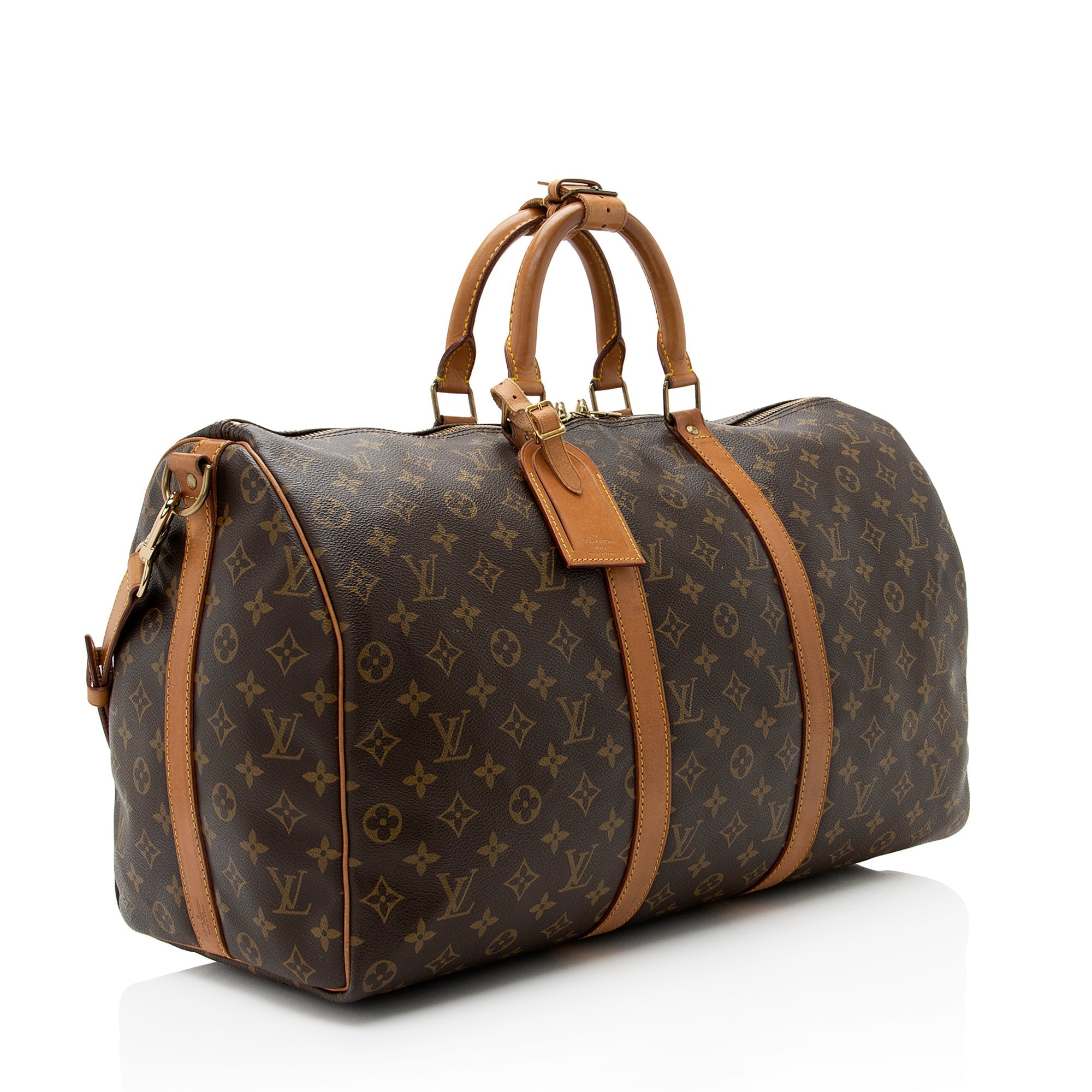 Louis Vuitton Vintage Monogram Canvas Keepall Bandouliere 50 Duffel Bag (SHF-22254)