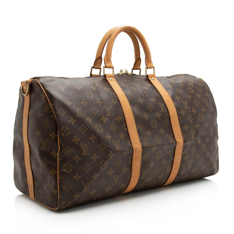 Louis Vuitton Vintage Monogram Canvas Keepall Bandouliere 50 Duffle Bag (SHF-22496)