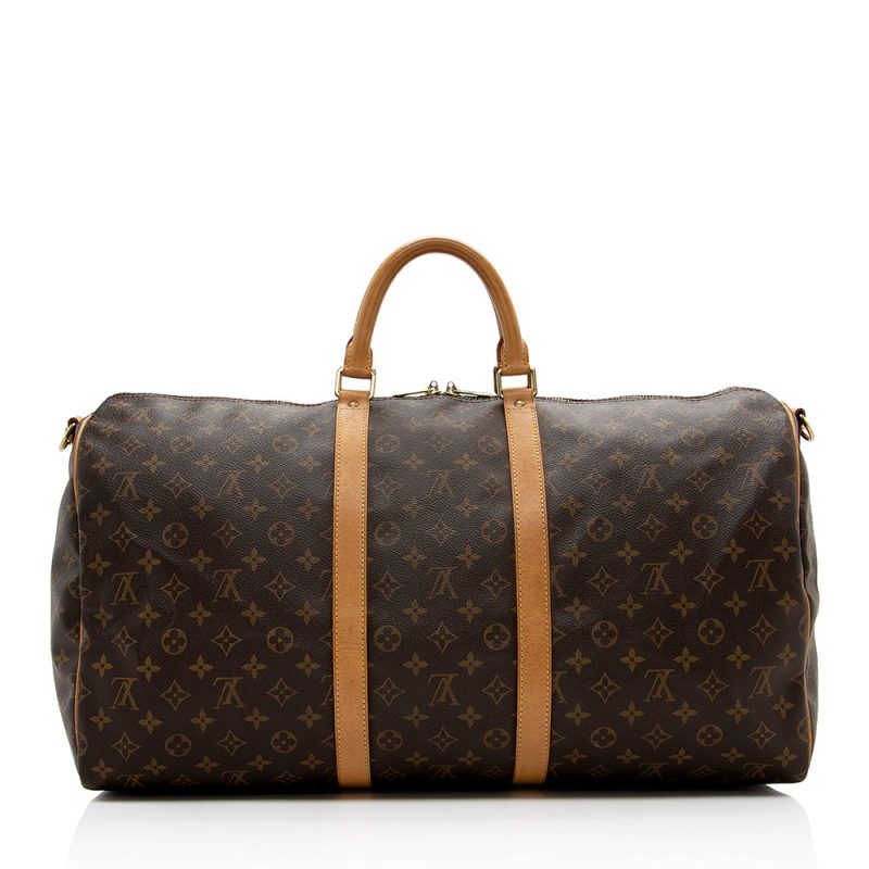 Louis Vuitton Vintage Monogram Canvas Keepall Bandouliere 55 Duffel Bag (SHF-16864) - Image 2