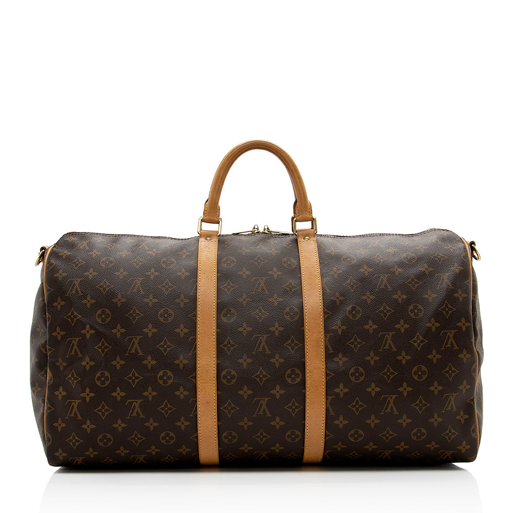Louis Vuitton Vintage Monogram Canvas Keepall Bandouliere 55 Duffel Bag (SHF-16864) - Image 2