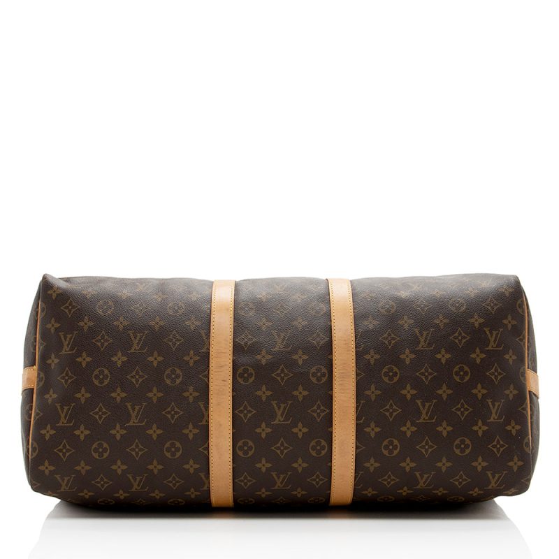 Louis Vuitton Vintage Monogram Canvas Keepall Bandouliere 55 Duffel Bag (SHF-16864) - Image 3
