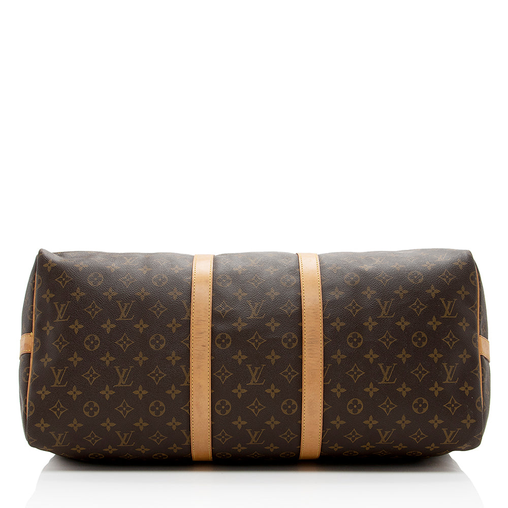 Louis Vuitton Vintage Monogram Canvas Keepall Bandouliere 55 Duffel Bag (SHF-16864) - Image 3
