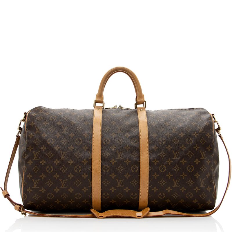 Louis Vuitton Vintage Monogram Canvas Keepall Bandouliere 55 Duffel Bag (SHF-16864) - Image 18