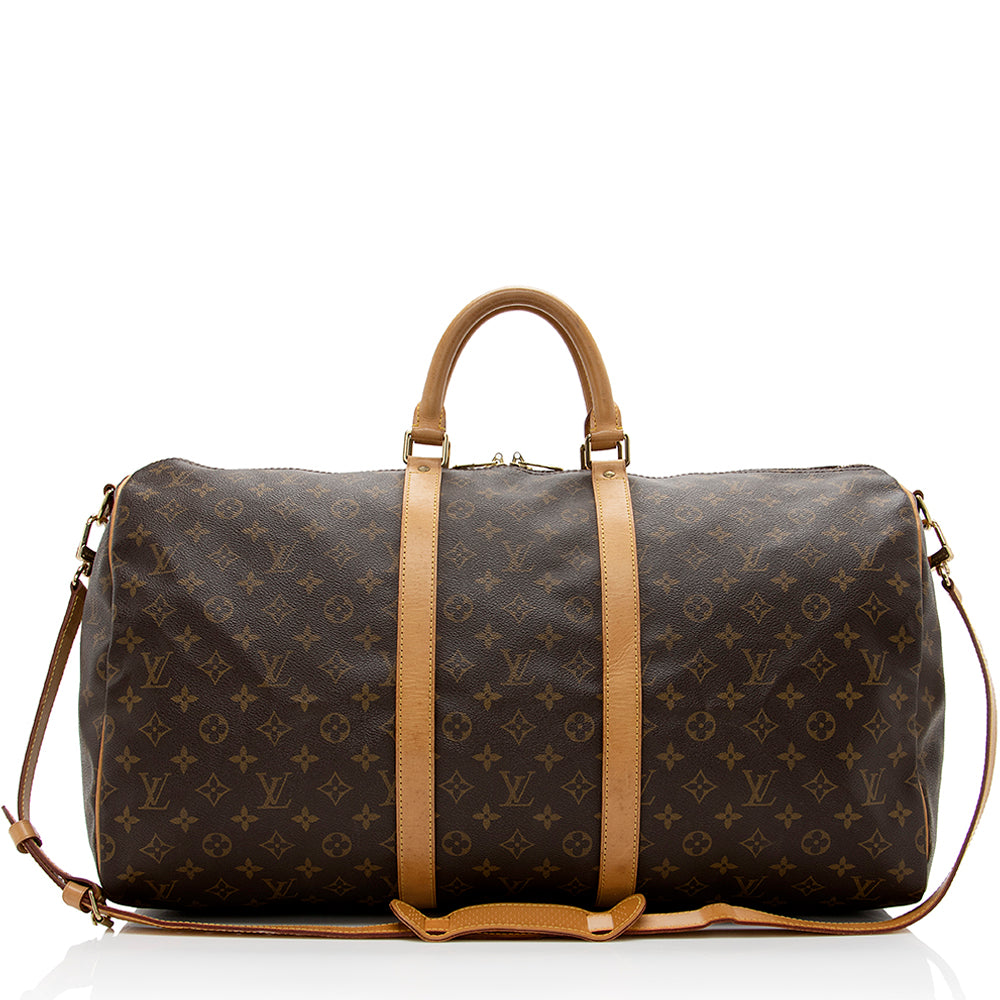 Louis Vuitton Vintage Monogram Canvas Keepall Bandouliere 55 Duffel Bag (SHF-16864) - Image 18