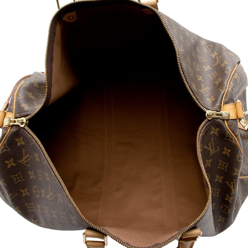 Louis Vuitton Vintage Monogram Canvas Keepall Bandouliere 55 Duffel Bag (SHF-16864) - Image 5