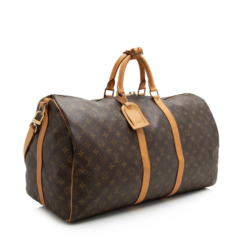 Louis Vuitton Vintage Monogram Canvas Keepall Bandouliere 55 Duffle Bag (SHF-22615)