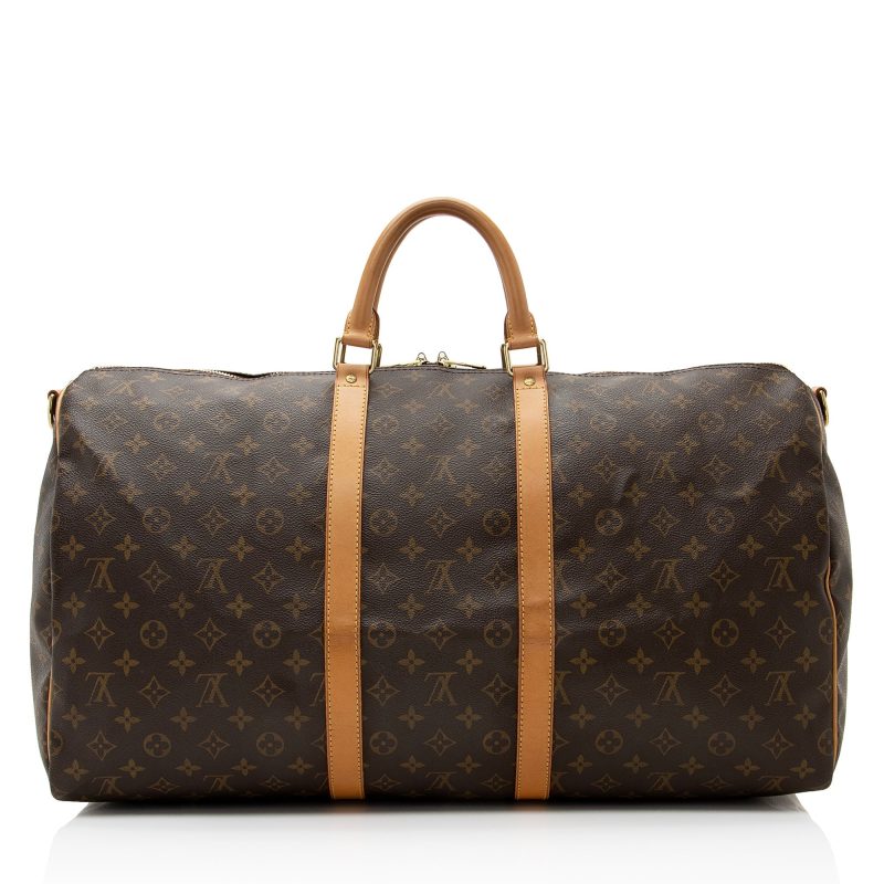 Louis Vuitton Vintage Monogram Canvas Keepall Bandouliere 55 Duffle Bag (SHF-22479) - Image 2