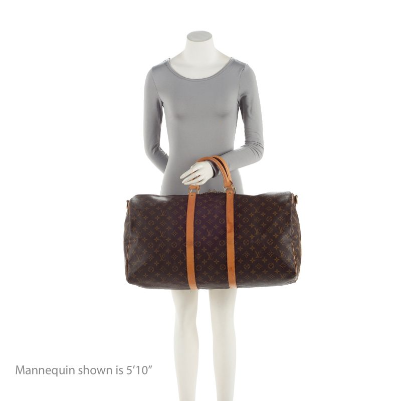 Louis Vuitton Vintage Monogram Canvas Keepall Bandouliere 55 Duffle Bag (SHF-22479) - Image 4
