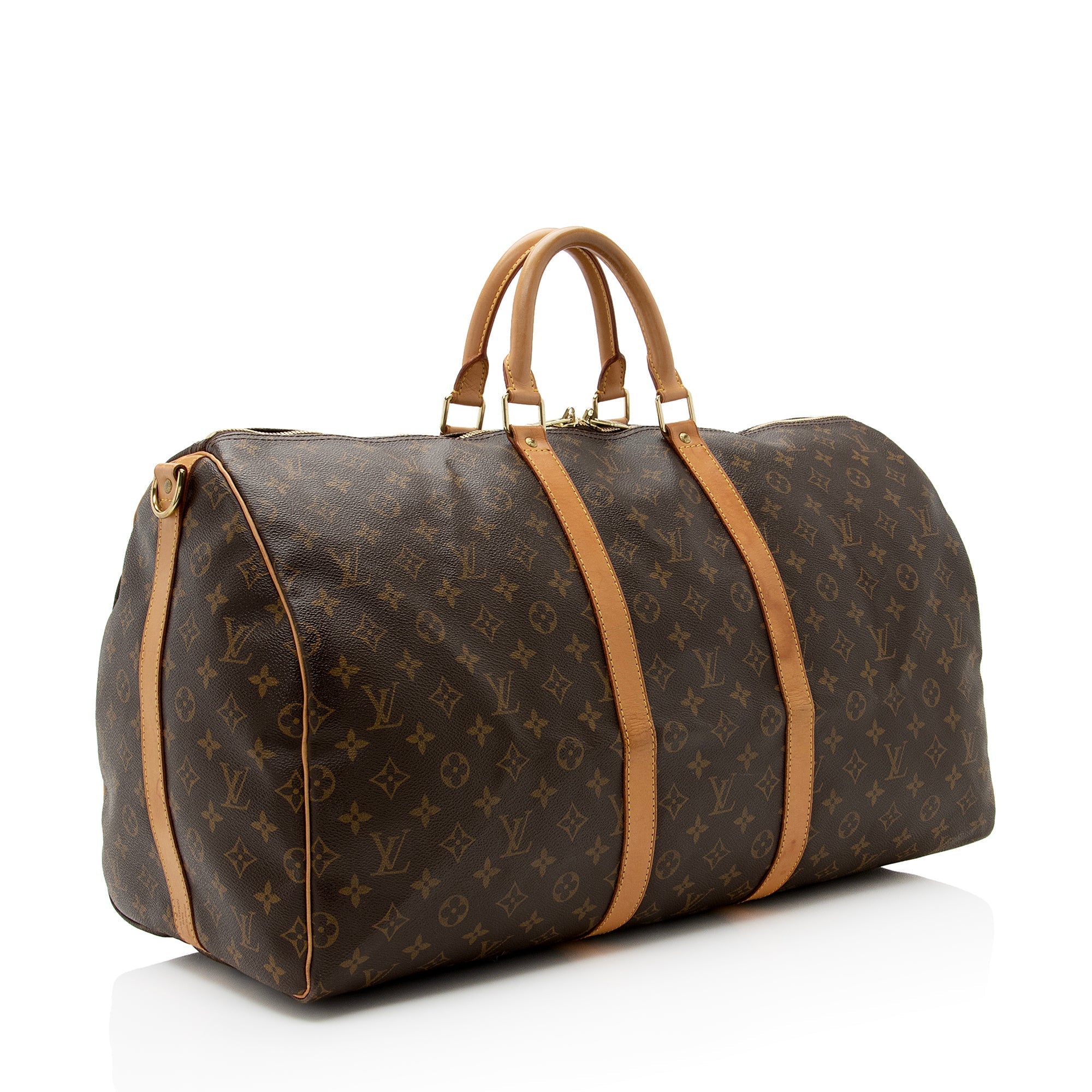 Louis Vuitton Vintage Monogram Canvas Keepall Bandouliere 55 Duffle Bag (SHF-22479)