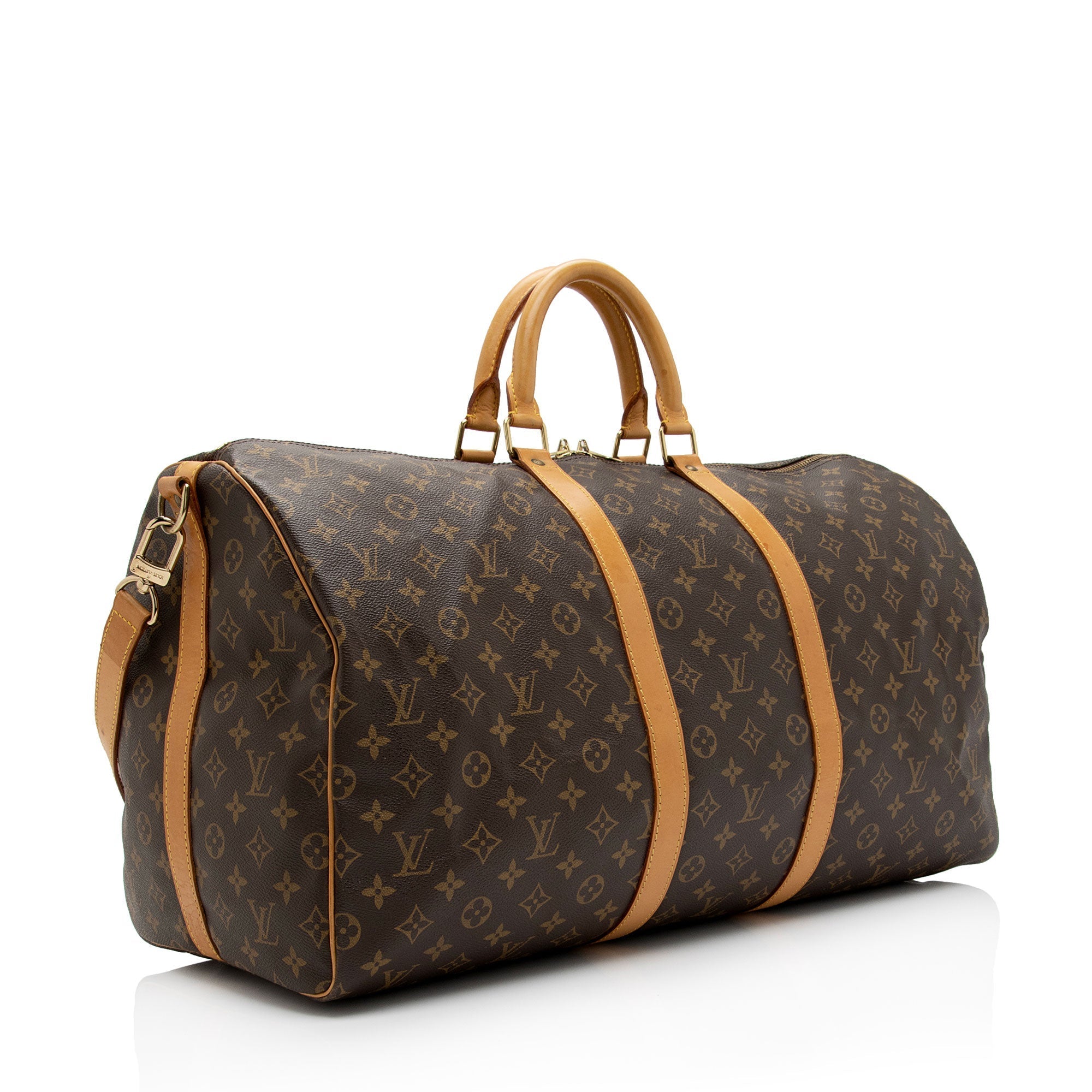 Louis Vuitton Vintage Monogram Canvas Keepall Bandouliere 55 Duffle Bag (SHF-g634Q4)