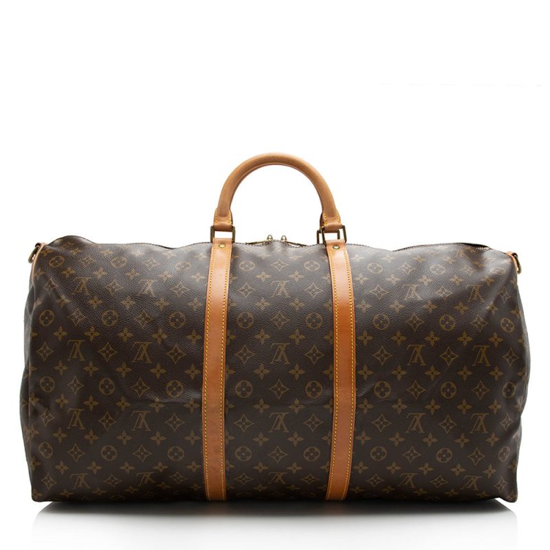 Louis Vuitton Vintage Monogram Canvas Keepall Bandouliere 60 Duffel Bag (SHF-16749) - Image 2