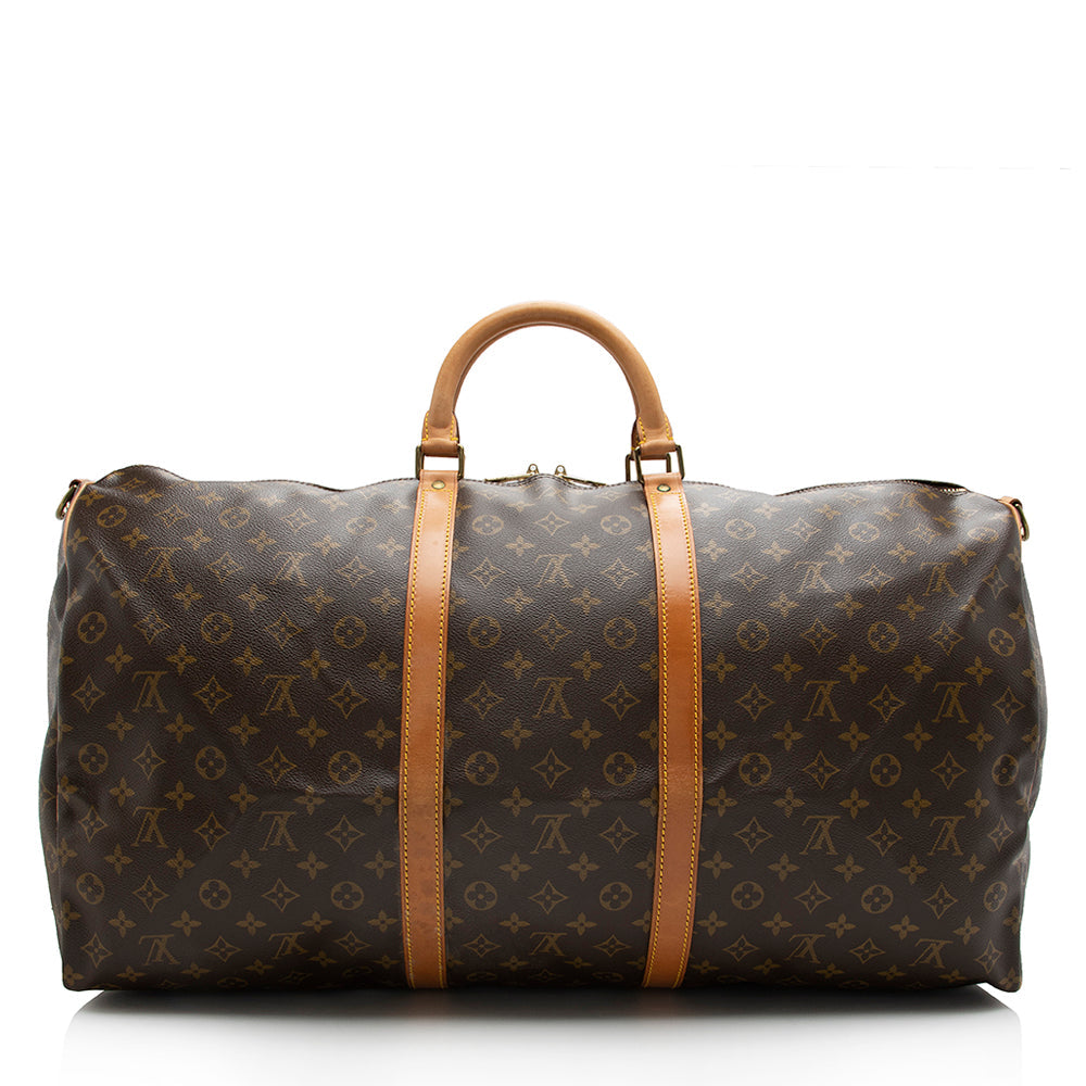Louis Vuitton Vintage Monogram Canvas Keepall Bandouliere 60 Duffel Bag (SHF-16749) - Image 2