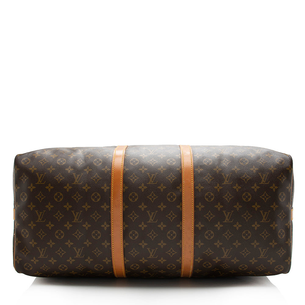 Louis Vuitton Vintage Monogram Canvas Keepall Bandouliere 60 Duffel Bag (SHF-16749) - Image 3