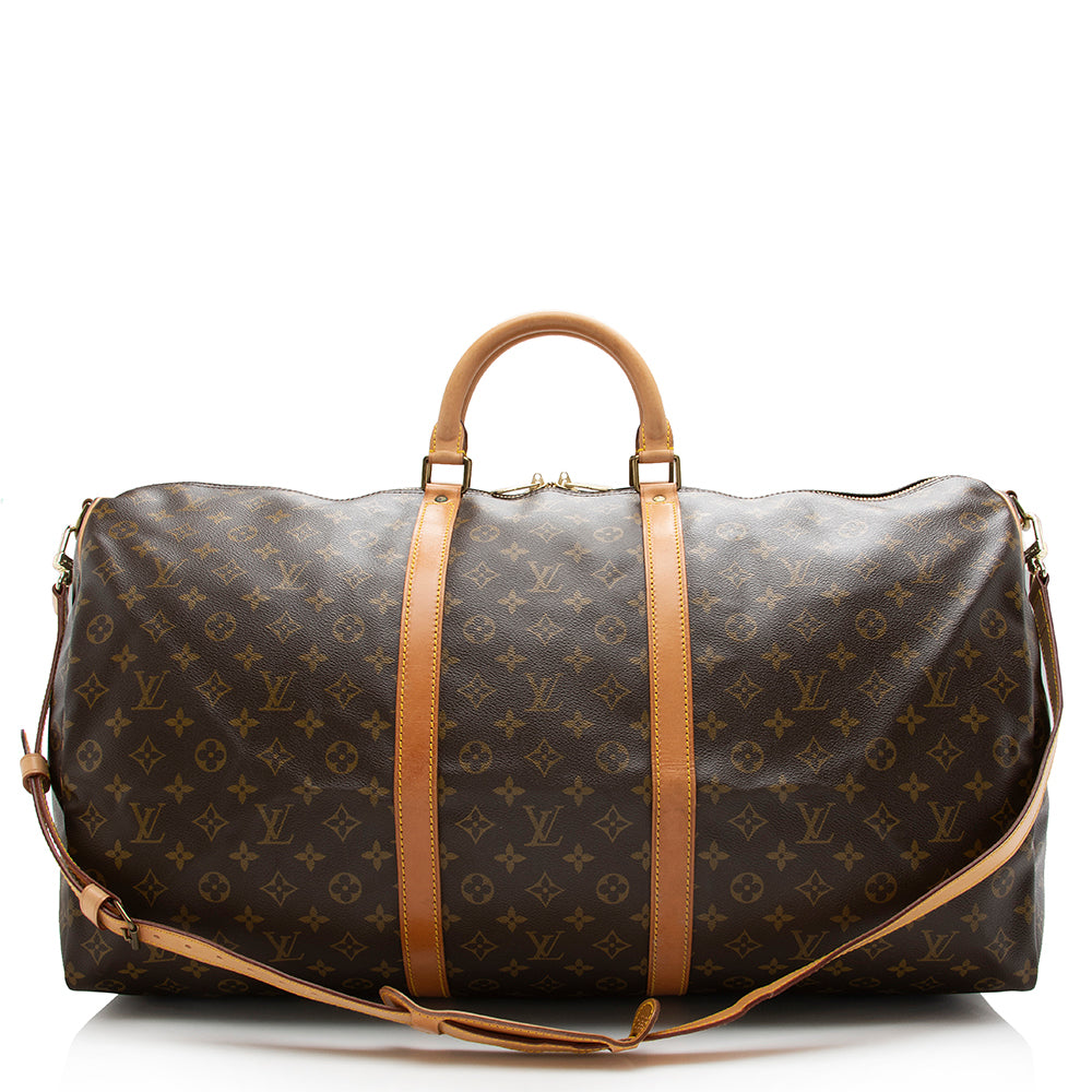 Louis Vuitton Vintage Monogram Canvas Keepall Bandouliere 60 Duffel Bag (SHF-16749) - Image 19