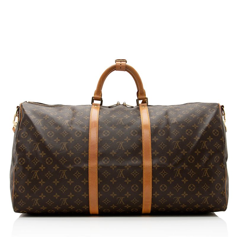 Louis Vuitton Vintage Monogram Canvas Keepall Bandouliere 60 Duffel Bag (SHF-20843) - Image 2