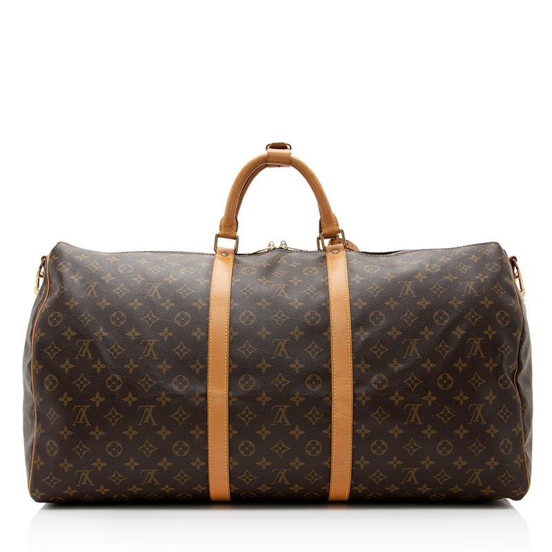 Louis Vuitton Vintage Monogram Canvas Keepall Bandouliere 60 Duffel Bag (SHF-21276) - Image 2