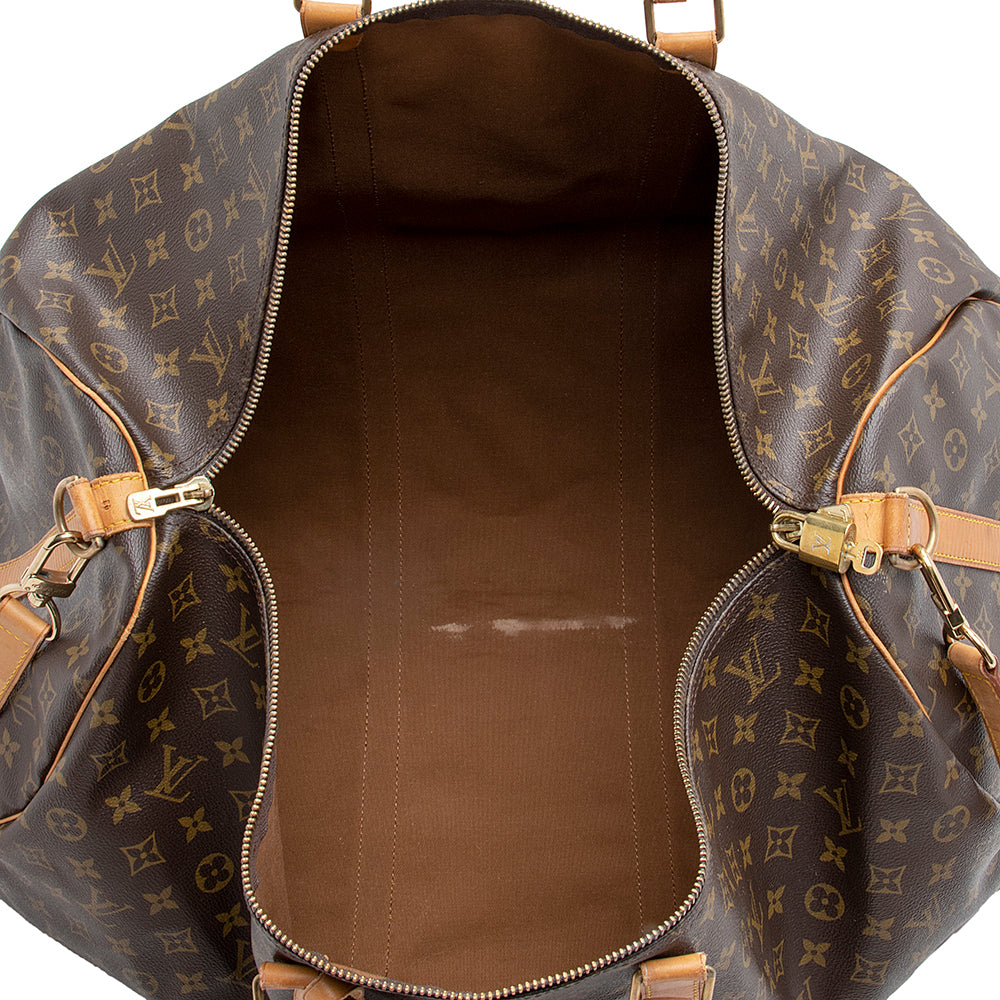 Louis Vuitton Vintage Monogram Canvas Keepall Bandouliere 60 Duffel Bag (SHF-21625) - Image 6