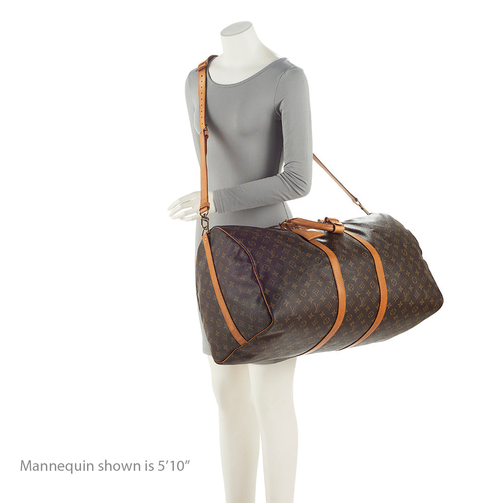 Louis Vuitton Vintage Monogram Canvas Keepall Bandouliere 60 Duffel Bag (SHF-21625) - Image 4