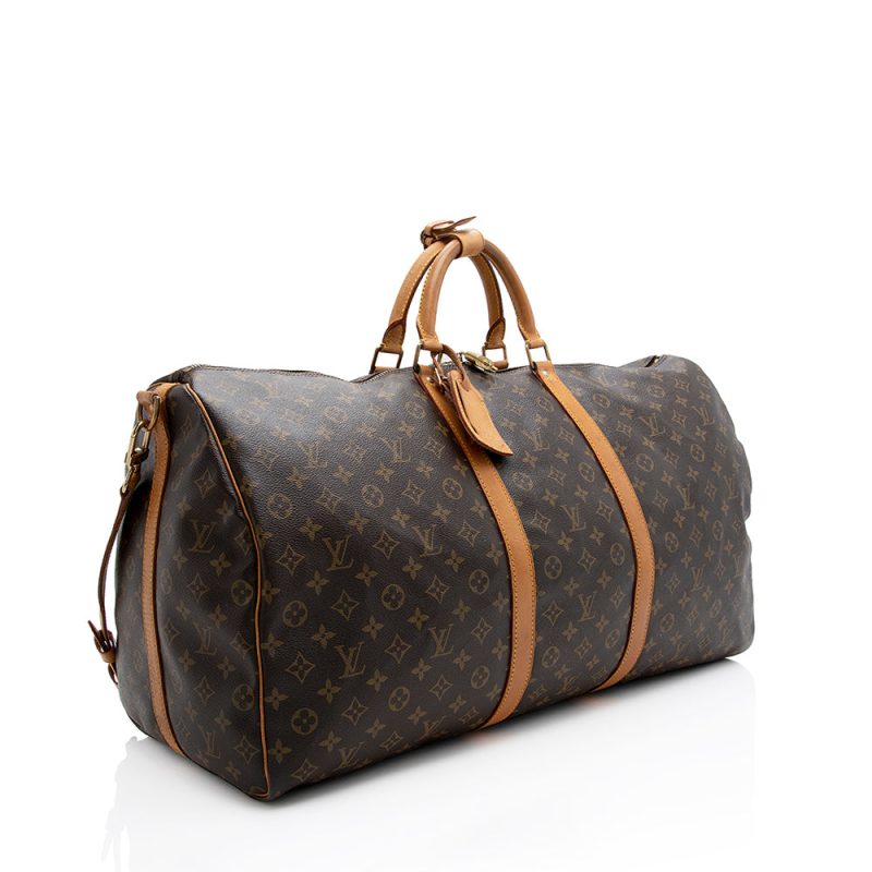 Louis Vuitton Vintage Monogram Canvas Keepall Bandouliere 60 Duffel Bag (SHF-21625)