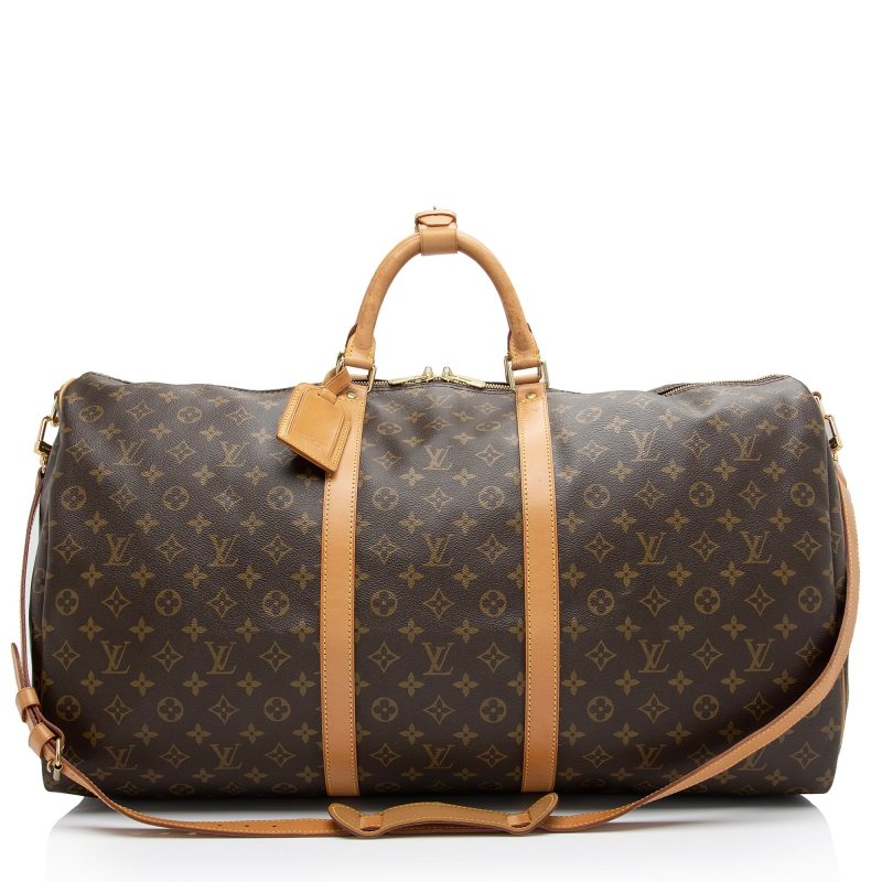Louis Vuitton Vintage Monogram Canvas Keepall Bandouliere 60 Duffle Bag (SHF-05Mljd) - Image 17