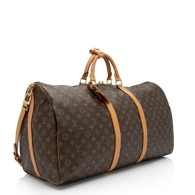 Louis Vuitton Vintage Monogram Canvas Keepall Bandouliere 60 Duffle Bag (SHF-05Mljd)