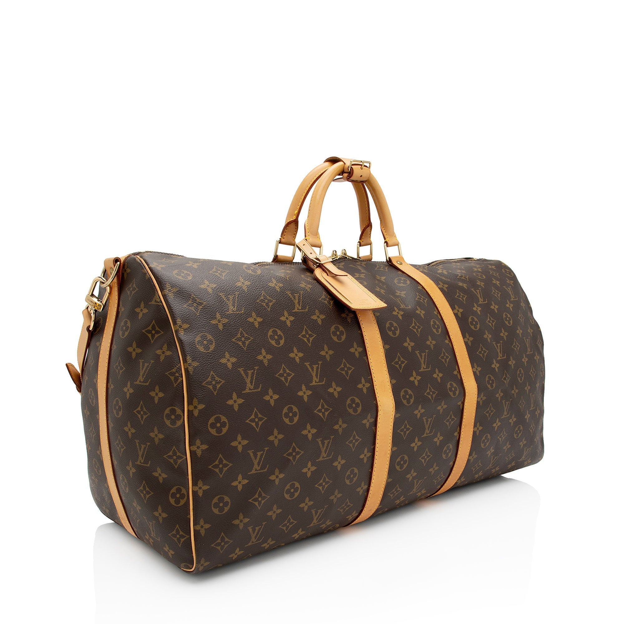Louis Vuitton Vintage Monogram Canvas Keepall Bandouliere 60 Duffle Bag (SHF-N7uWMn)