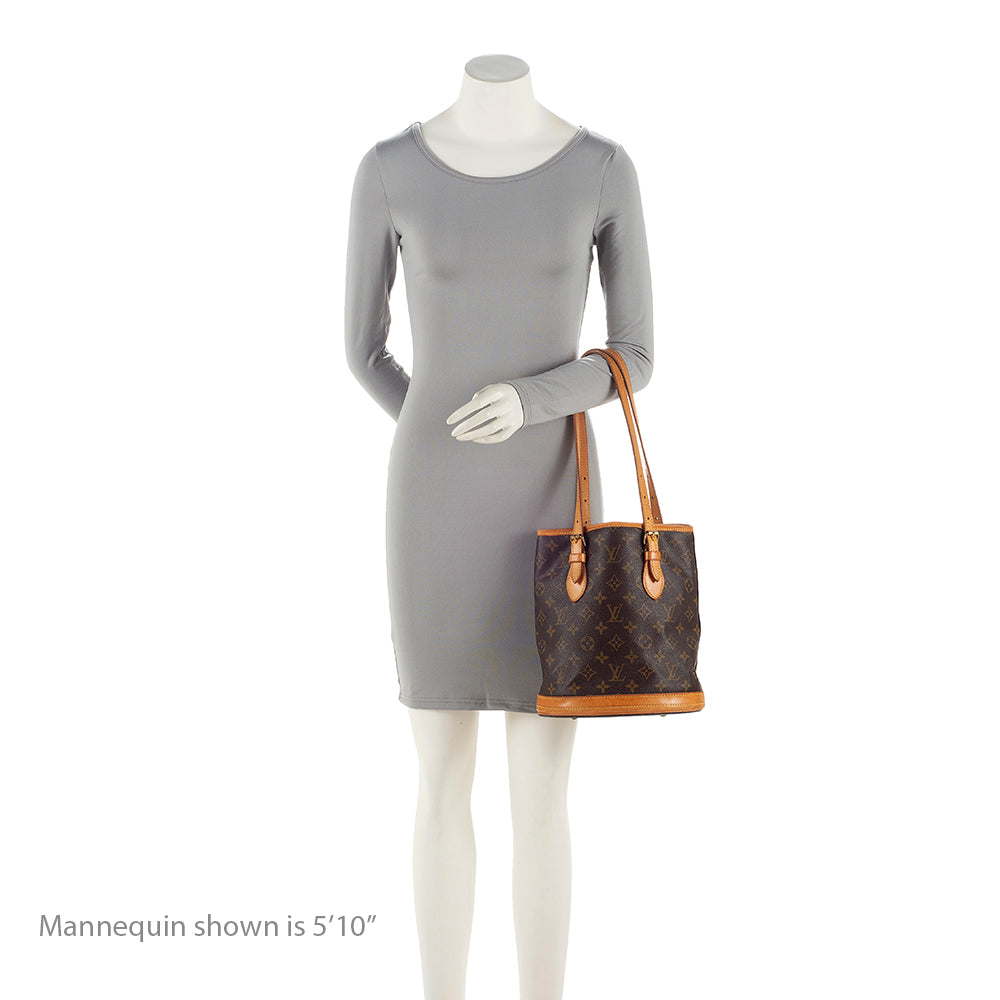 Louis Vuitton Vintage Monogram Canvas Petit Bucket Tote (SHF-21631) - Image 4
