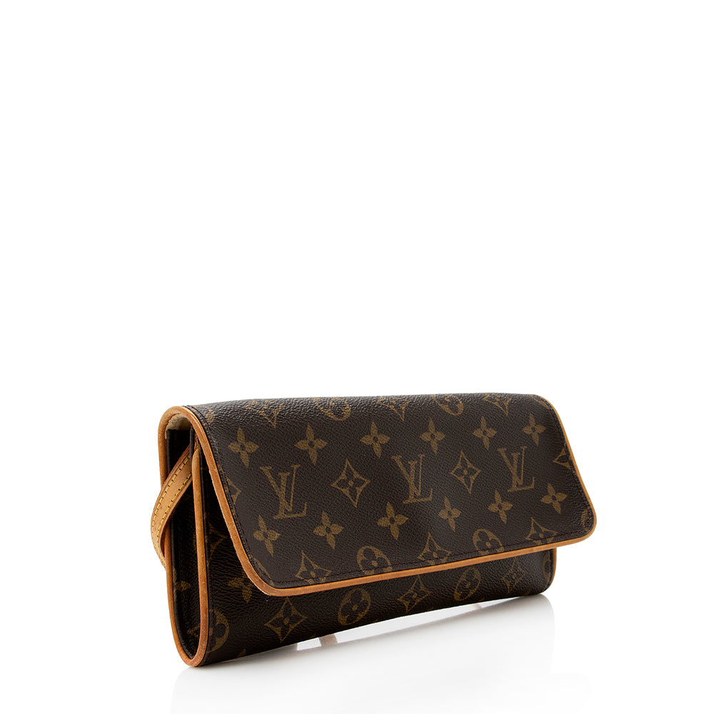Louis Vuitton Vintage Monogram Canvas Pochette Twin GM Shoulder Bag (SHF-18399)