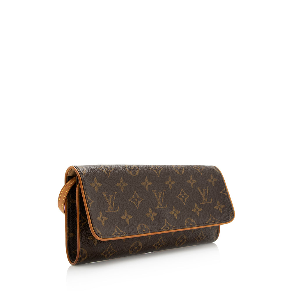 Louis Vuitton Vintage Monogram Canvas Pochette Twin GM Shoulder Bag (SHF-20305)