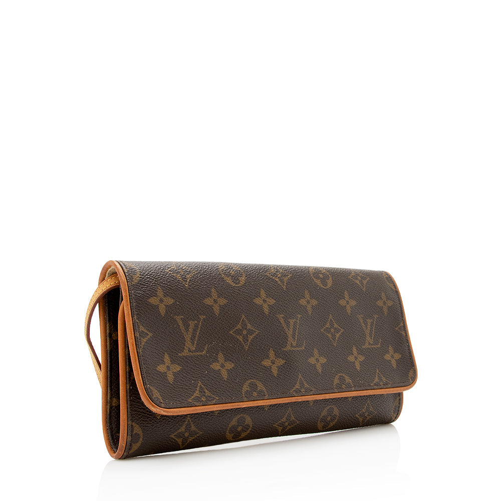 Louis Vuitton Vintage Monogram Canvas Pochette Twin GM Shoulder Bag (SHF-20791)