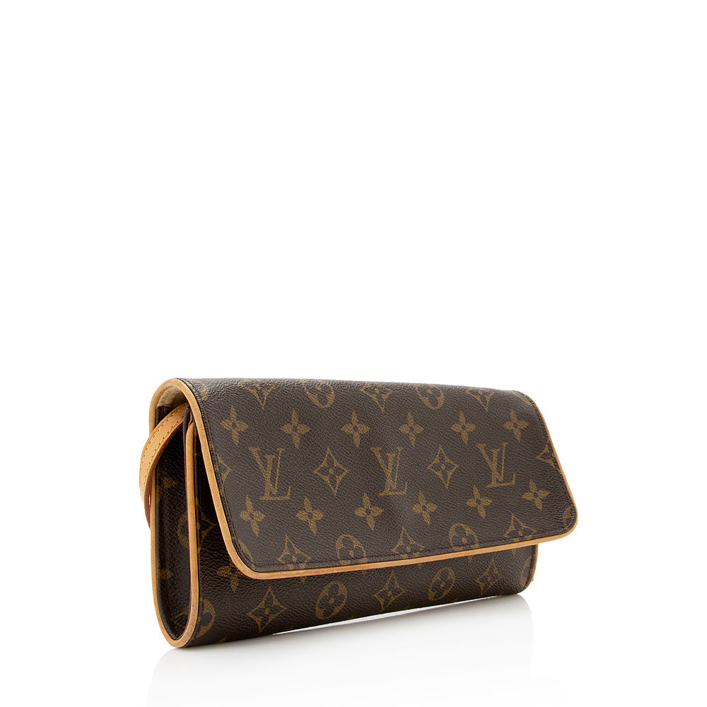 Louis Vuitton Vintage Monogram Canvas Pochette Twin GM Shoulder Bag (SHF-20792)