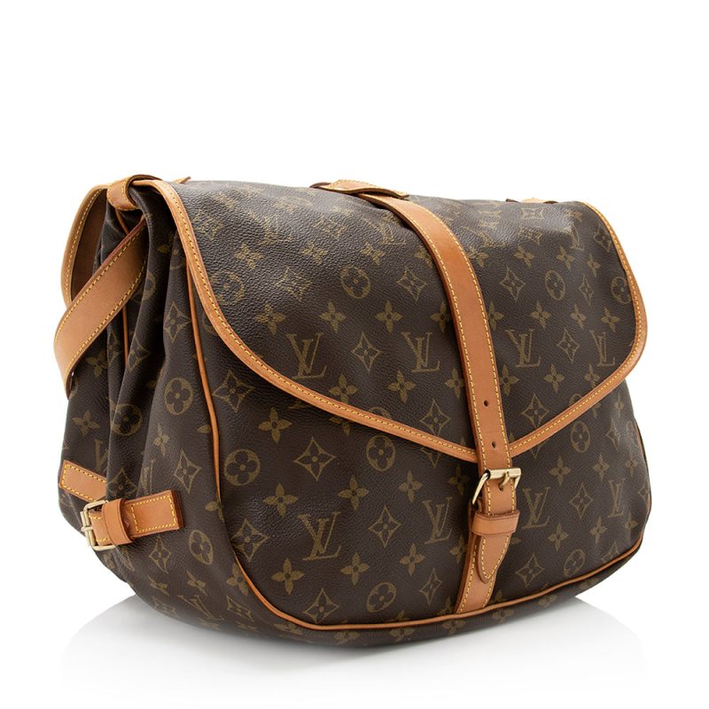 Louis Vuitton Vintage Monogram Canvas Saumur 35 Messenger Bag (SHF-20371)