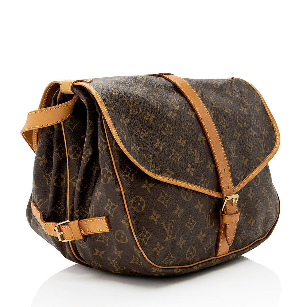 Louis Vuitton Vintage Monogram Canvas Saumur 35 Messenger Bag (SHF-20845)