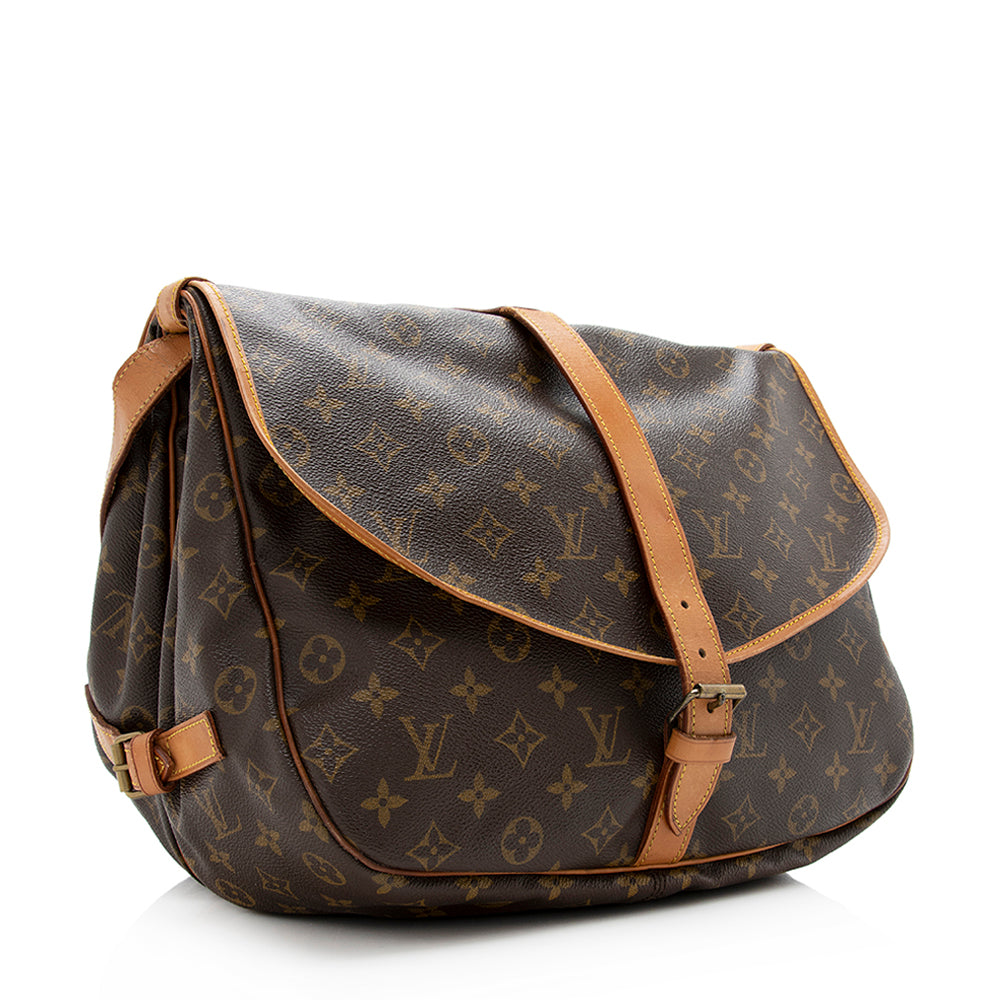 Louis Vuitton Vintage Monogram Canvas Saumur 35 Messenger Bag (SHF-20858)