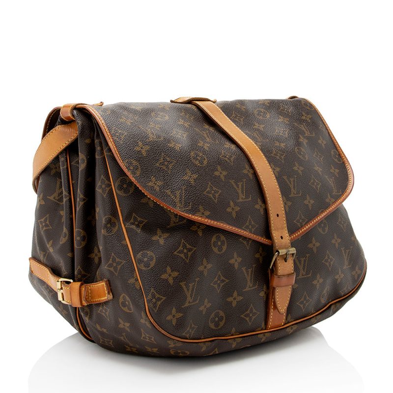 Louis Vuitton Vintage Monogram Canvas Saumur 35 Messenger Bag (SHF-21228)