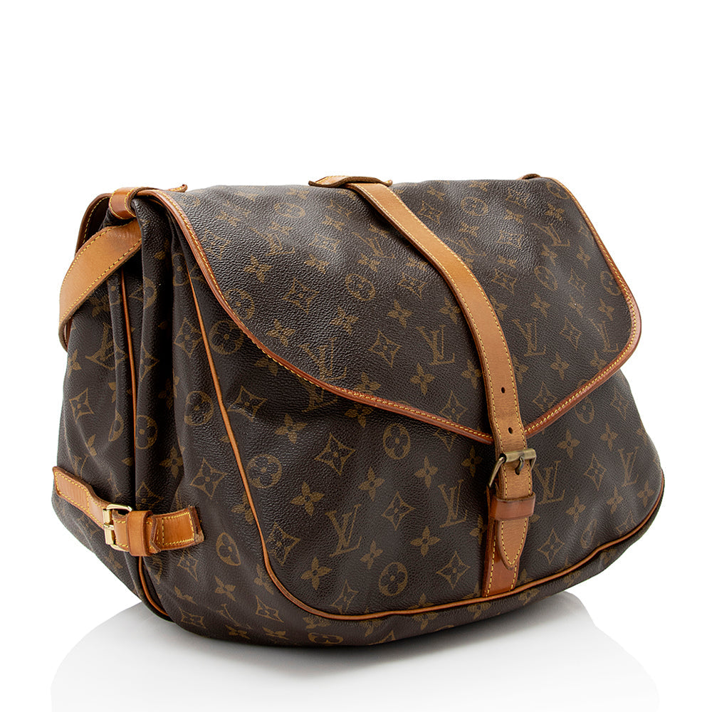 Louis Vuitton Vintage Monogram Canvas Saumur 35 Messenger Bag (SHF-21228)
