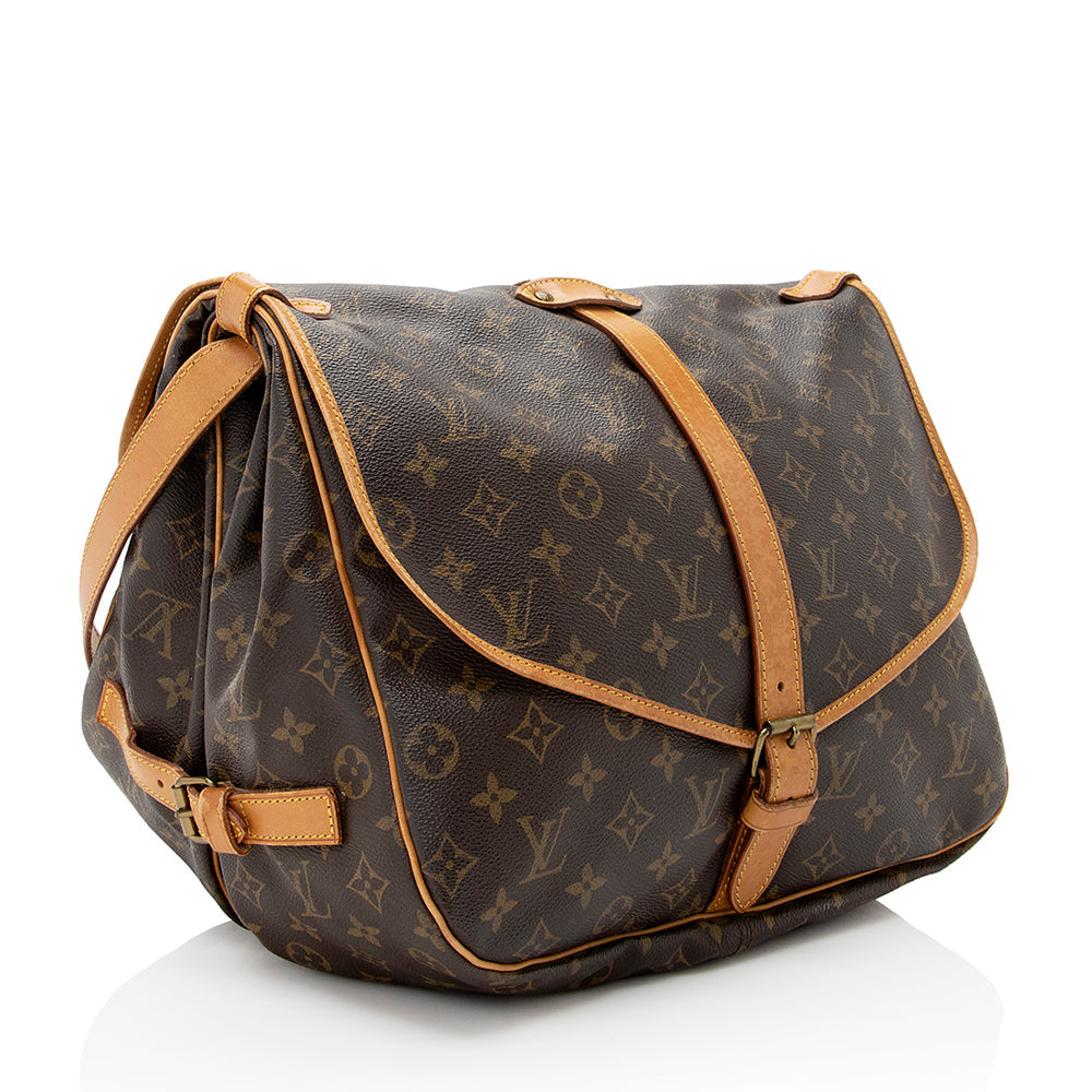 Louis Vuitton Vintage Monogram Canvas Saumur 35 Messenger Bag (SHF-21214)