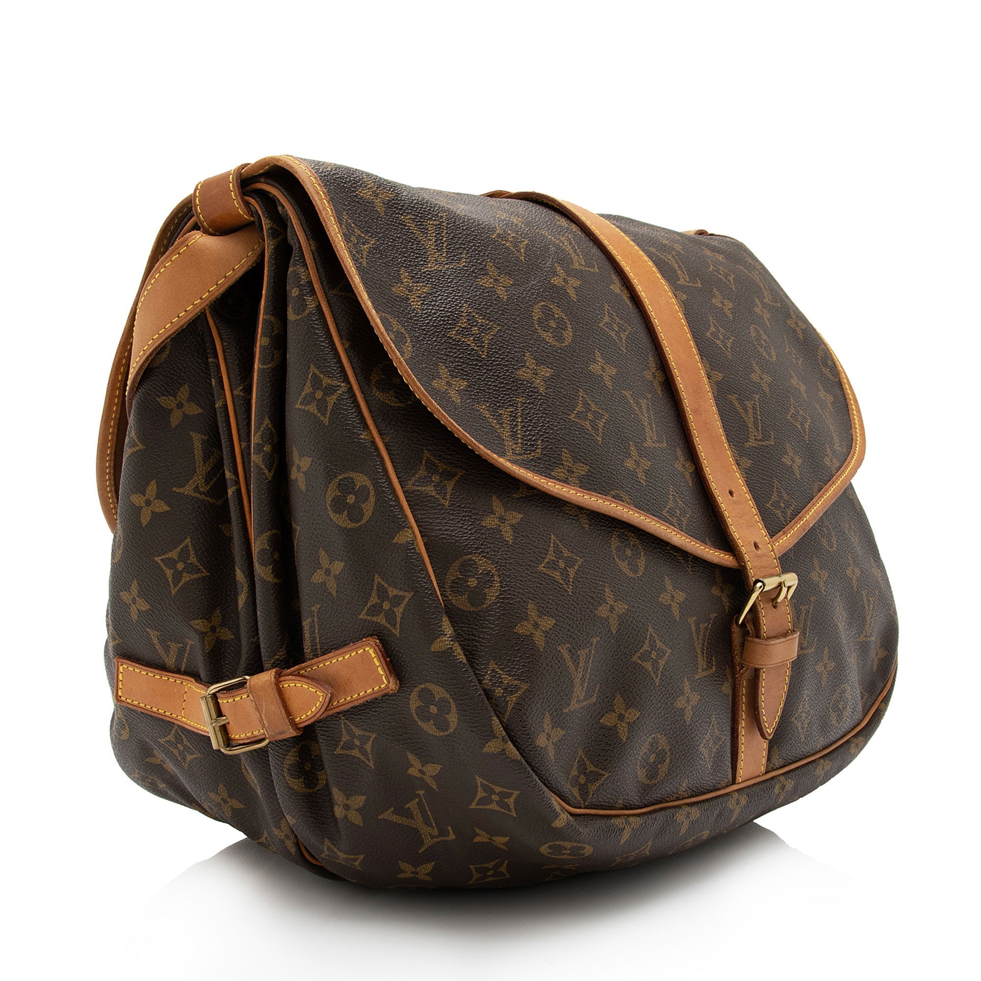Louis Vuitton Vintage Monogram Canvas Saumur 35 Messenger Bag (SHF-523WYh)