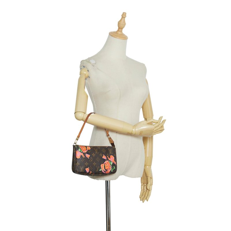 Louis Vuitton x Stephen Sprouse Monogram Roses Pochette Accessoires (SHG-PDeGfn) - Image 4