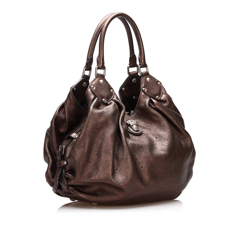 Louis Vuitton Mahina Hobo Bag Metallic Brown