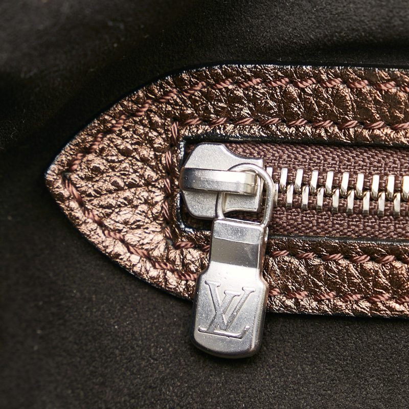 Louis Vuitton Mahina Hobo Bag Metallic Brown - Image 6