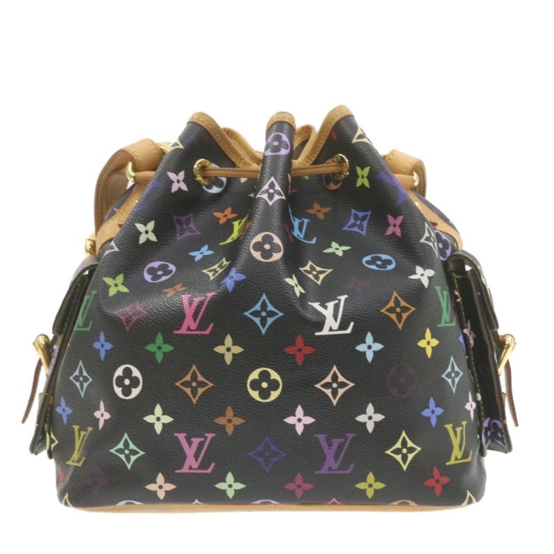 LOUIS VUITTON Monogram Multicolor Noe Shoulder Bag Black M42230 LV  am337bA