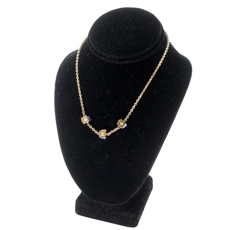 Louis Vuitton Lv Monogram Gold The Gamble Crystal Necklace LV-0814N-0004 - Image 2