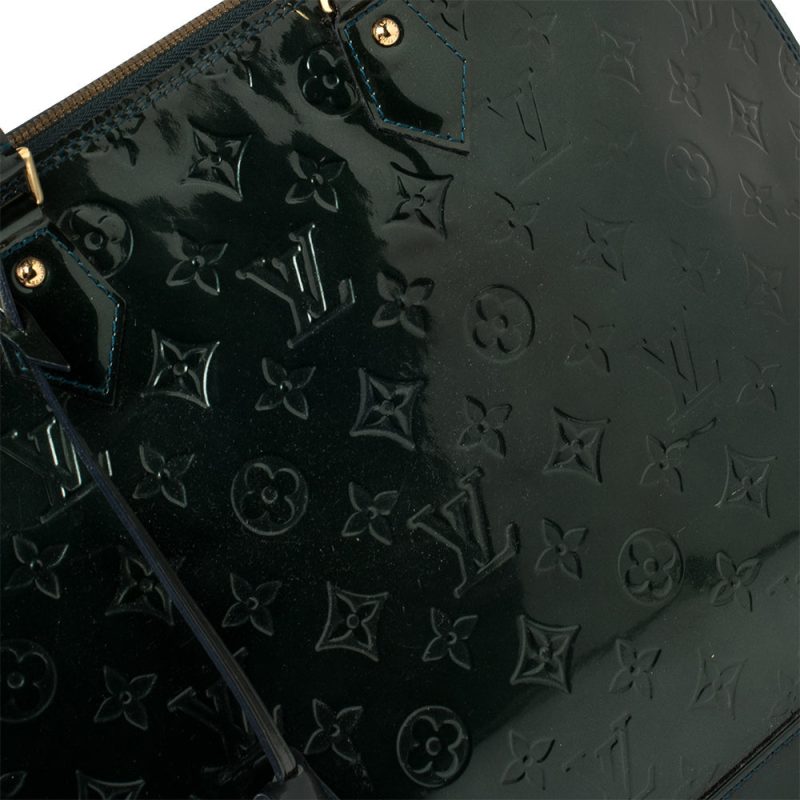 Louis Vuitton Bleu Nuit Monogram Vernis Alma GM Bag - Image 6
