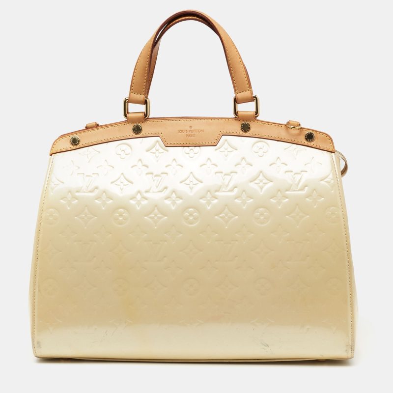 Louis Vuitton Blanc Corail Monogram Vernis Brea GM Bag