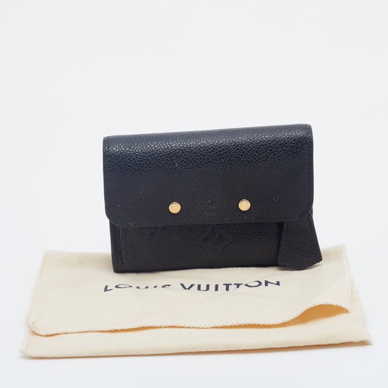 Louis Vuitton Black Monogram Empreinte Pont Neuf Compact Wallet - Image 7