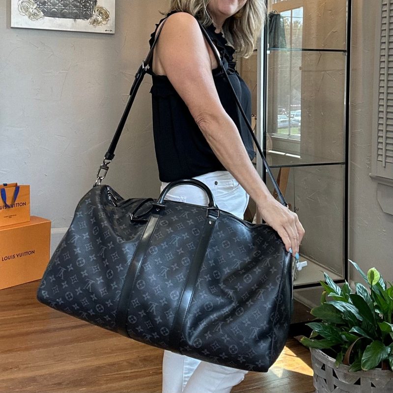 Louis Vuitton Monogram Eclipse Keepall Bandouliere 55 - Image 6