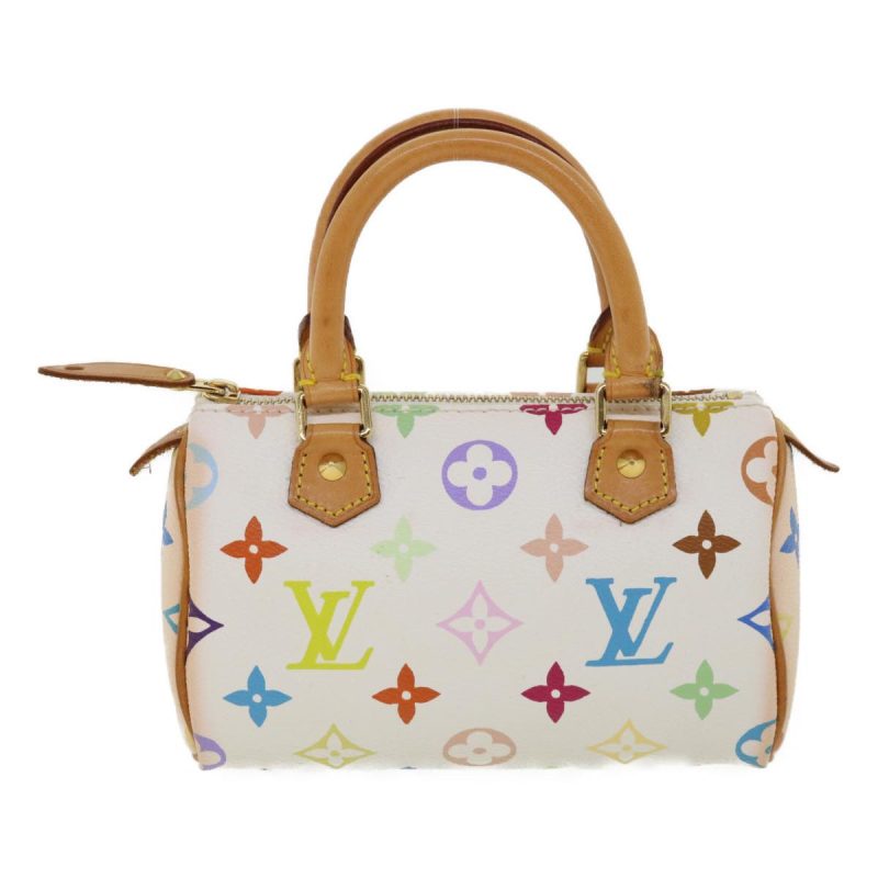 LOUIS VUITTON Monogram Multicolor Mini Speedy Hand Bag White M92645 Auth am548g - Image 12
