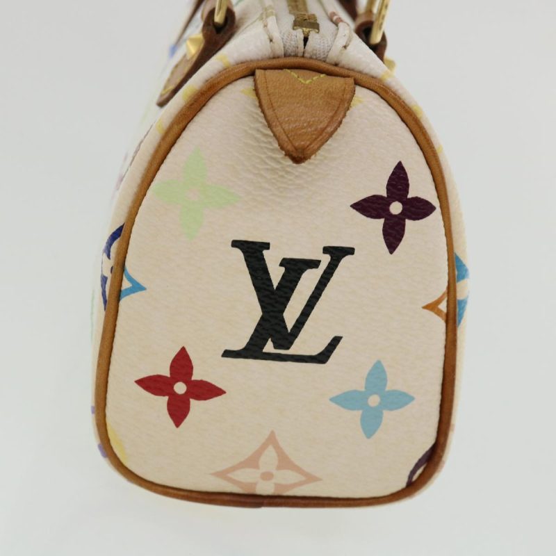 LOUIS VUITTON Monogram Multicolor Mini Speedy Hand Bag White M92645 Auth am648g - Image 2